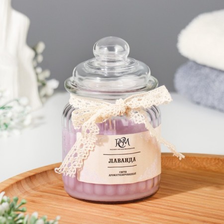 Candle in the bank flavored "lavender" 180g, burning time 45h