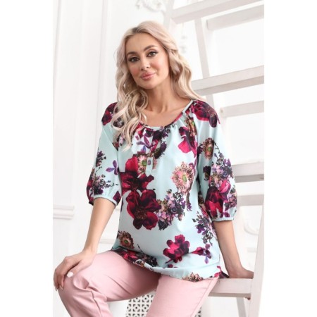 Female blouse, size 44, blue color