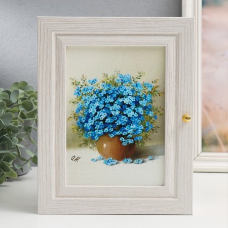 Key "Blue Bouquet" 19x24 cm milk oak mix
