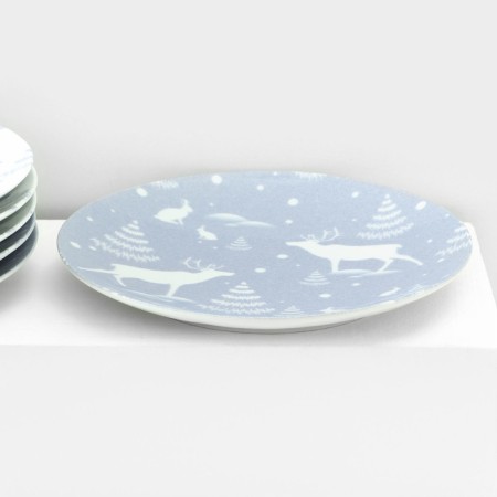 A set of porcelain plates "Winter Forest", 6 objects, d = 24 cm, mix-1