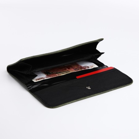Women's wallet on the button, green color-3