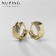 Hooping earrings Xuping curls, white color in gold, d = 1.4 cm