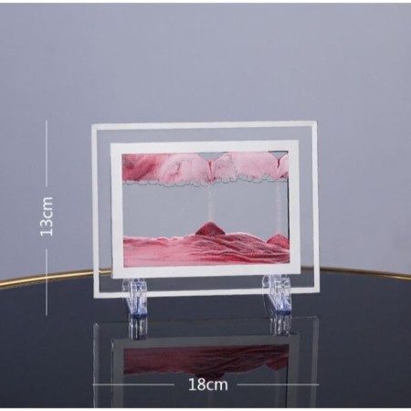 Sanding clock-picture "Avini", 18 x 13 cm, anti-stress, pink sand-3