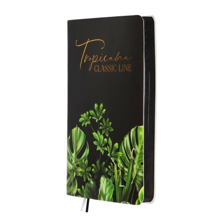 Leduced Diary A5, 160 sheets, Devente.tropicana, Soft Cover made of artificial leather, black cut, stamping foil, block 70 g/m2