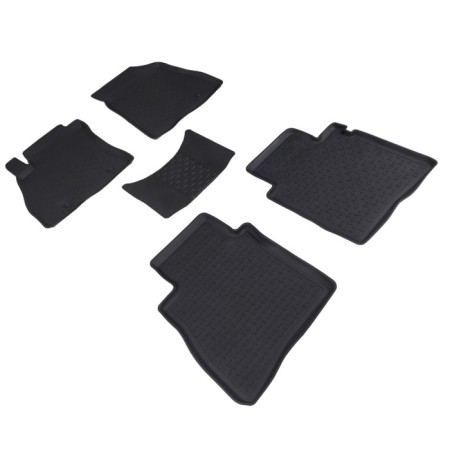 Rubber rugs with a high side for Nissan Tiida (C13), 2015-