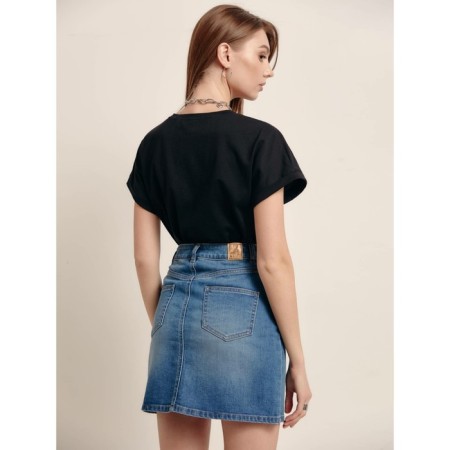 Female T -shirt, size XS, black color-1
