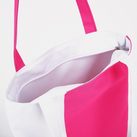Textile bag on lightning, white/pink color-2
