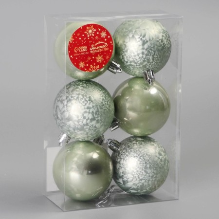 Set of balls plastic D-5.5 cm, 6 pcs "Fat of Magic" Green-1