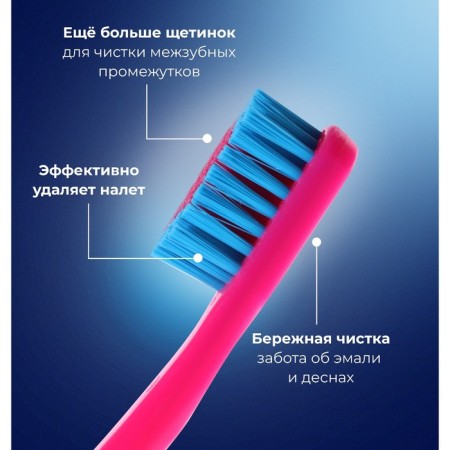 Dental brush D.I.E.S. Vogue Style of average stiffness, 1+1 pc.-4