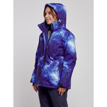 Ski jacket female winter, size 58, blue color-4