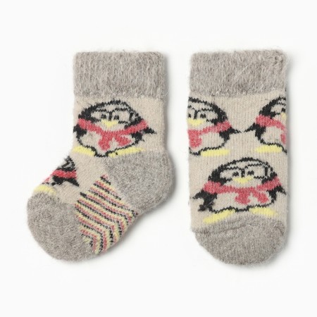 Children's woolen socks "Penguin", white color, size 16