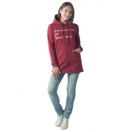 Women's tunic EVERYTHING IS Possible, size 44, burgundy color-4