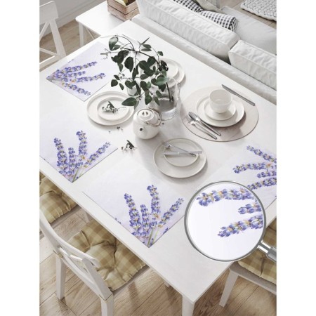Set of napkins for setting the table "Bouquet of lavender", rectangular, size 32x46 cm, 4 pcs-1