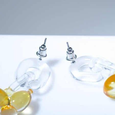 Earrings Plastic "Dog" from a balloon, colored-1