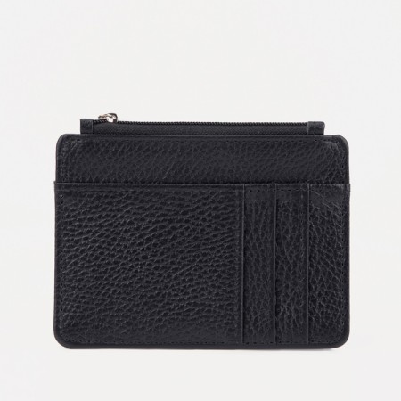 Cardholder with a section for coins, Textura, black color-2