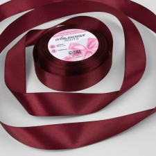 Satin tape, 25 mm × 23 ± 1 m, color ripe cherry