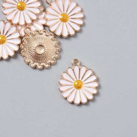 Decor for creativity Metal, enamel "Chamomile Lush" 2x1.8 cm