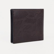 Male purse without fastening, department for bills, for cards, brown color