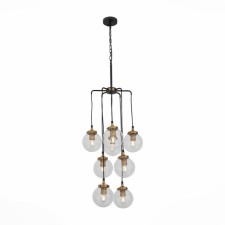 Люстра подвесная St Luce. SL234.443.08. Varieta. 8х40 Вт, E27, 40х40х110 см, цвет чёрный, золото