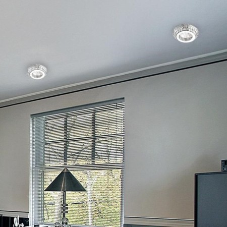 Built -in lamp Novotech, 50 W, Gx5.3, 12 V, 65x65 mm, d = 65 mm, color chromium-2