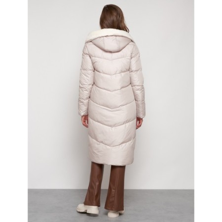 Coat insulated winter female, size 54, beige color-3