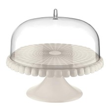 Guzzini Tiffany cake dish, with a lid, d = 30 cm, the color is milky white