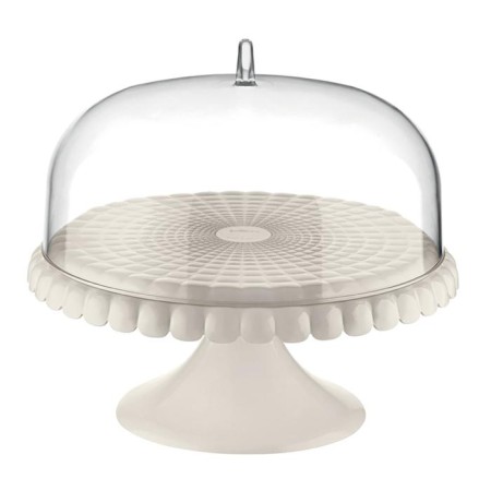 Guzzini Tiffany cake dish, with a lid, d = 30 cm, the color is milky white