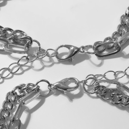 Bracelets "Demetrons" on a magnet, heart and chains, silver color-2
