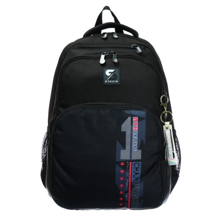 Youth backpack, 42 ​​x 31 x 13 cm, ergonomic back, Stavia "Champion", black-2