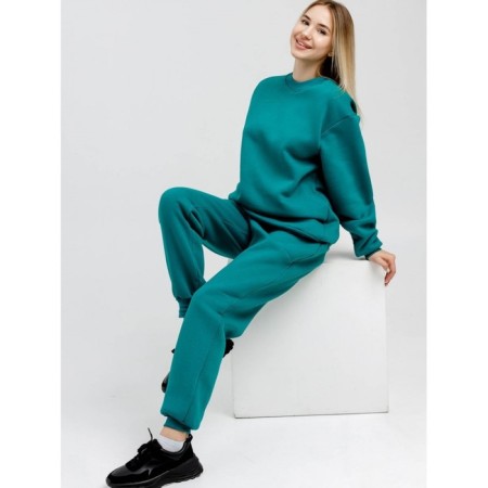Women's pants with the basis, size 56, turquoise color-4