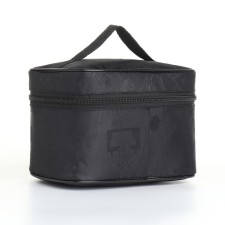 Cosmetic bag with a zipper, with a lining, black color
