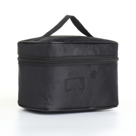 Cosmetic bag with a zipper, with a lining, black color
