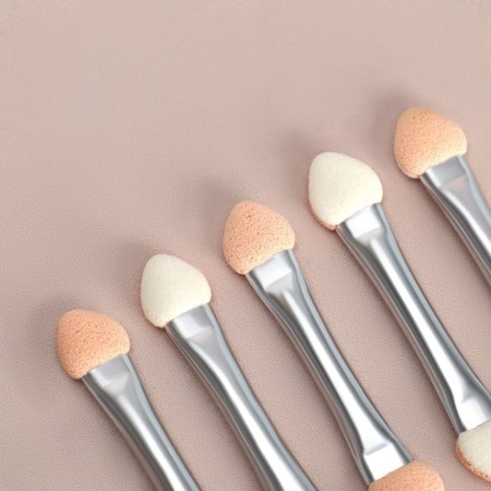 A set of applicators for shadows, bilateral, 5 pcs, 4.7 cm, silver color-3