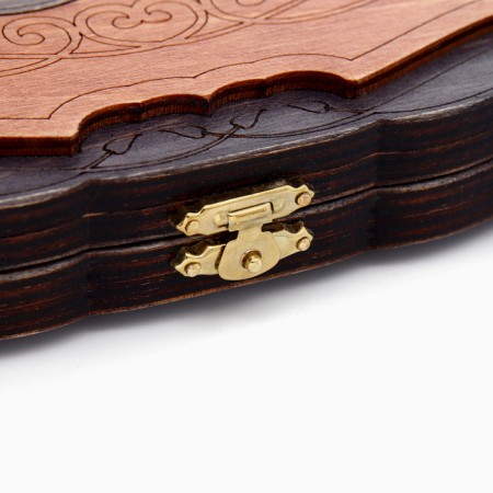 Wooden backgammon carved large "pattern", 45 x 45 cm-8