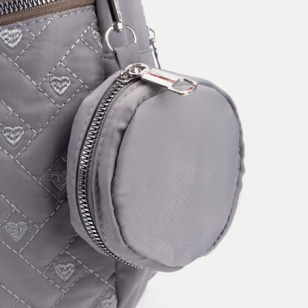 A backpack with a zipper, an outer pocket, 2 lateral pockets, a wallet, color gray color-1