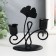 Summary Metal for 2 candles "Sheet ginkgo and curl" D-2.5 cm black 11.8x9x13 cm