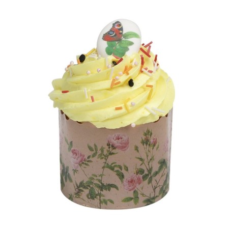 Paper form for cupcake, muffins and kulich "roses" 60x45mm, mix-1