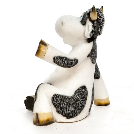 Garden figure "Cow sits" black, 40x53x60cm-2