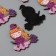 Decor for the creativity of the felt shine "Witch on a broomstick" 5x5.5 cm