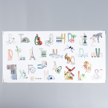 Sticking plastic interior color "English alphabet in pictures" 30x60 cm-1