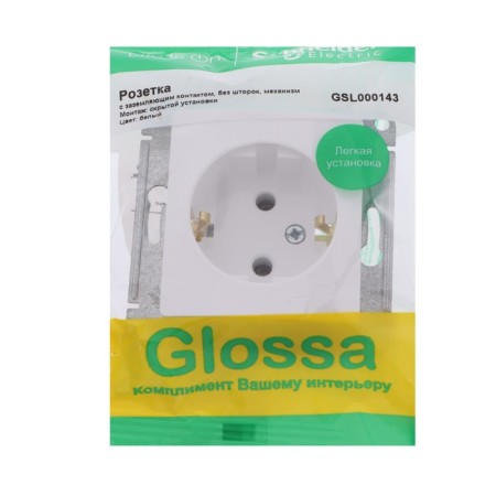 SE SE GLOSSA, 16 A, 250 V, built -in, with salary, IP20, white, GSL000143-1