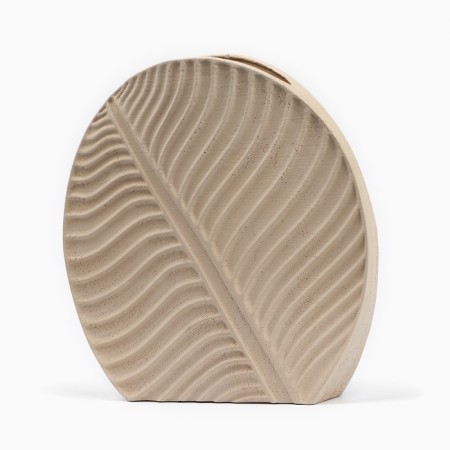 Vase for flowers decorative "Liszt", beige, 19.5 x 20.7 x 3 cm-1
