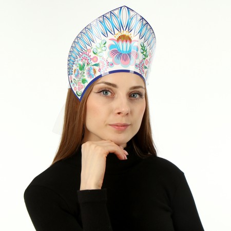 Kokoshnik "Fantasy" blue-pink