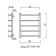 Water heated towel rail Domoterm "Laura", P5, 5 crossbars, 500 x 700 mm, chrome