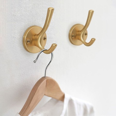 Furniture hook Cappio Simple, two -rod, matte gold-1