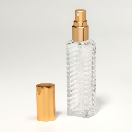 Perfume bottle "Transparent pattern", with a sprayer, 15 ml, golden color-9