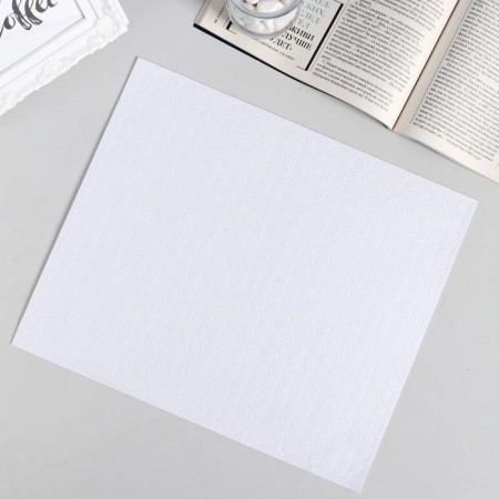 Adhesive tape double -sided "round white" diameter 1 cm on a sheet 494 pcs 29.5x25 cm-1