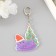 Acryl keychain "Snakes in the New Year's cap, with a Christmas tree" 6x5.4 cm