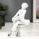 Souvenir Ceramics "Ballerina on the ottoman" White with silver 18x10x15.5 cm
