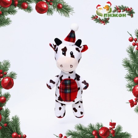 Soft toy for dogs "cow" with a squeak, 35 x 17 cm